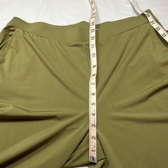 LISA RINNA OLIVE GREEN PULL ON CARGO PANTS WIDE LEG knit Flowy stretch waist Med - Picture 5 of 12